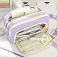 thumbnail image 1 of Large Capacity Pencil Case Fabric School Organizer For Students Pens Markers & Rulers (10.2x7.5 Inches), 1 of 9