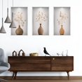thumbnail image 4 of LAMIRO Set of 3 Art Wall Decals Removable 3D Vases Plant Wall Stickers Diy Peel And Stick Mural Decoration 3D Wall Art, 4 of 7