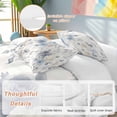 thumbnail image 3 of Blue White Floral Bedding 3 Piece Duvet Cover Set Full Size, Botanical Garden Flowers Leaves Soft Microfiber Comforter Cover with Zipper Closure & Pillowcases, Wrinkle & FadeResistant Quilt Cover, 3 of 9