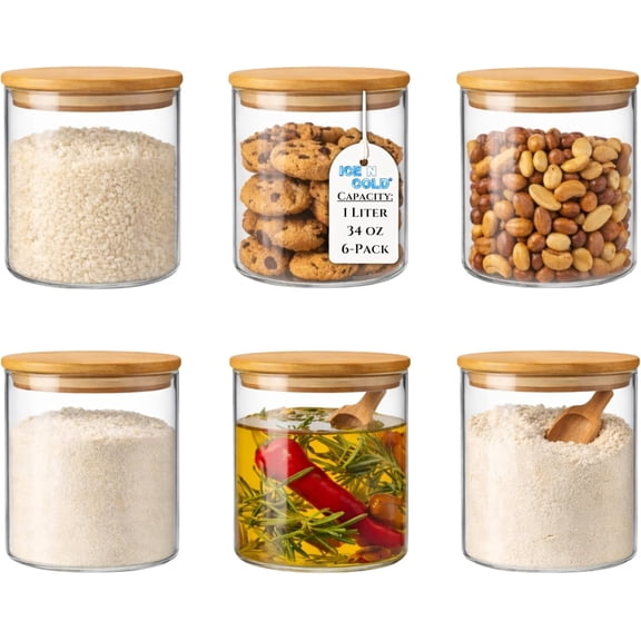 Borosilicate Glass Storage Canisters with Bamboo Lids