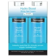 Neutrogena Hydro Boost Fragrance-Free Hydrating Body Gel Cream with Hyaluronic Acid, Fast Absorbing Cream for S (Pack of 2)