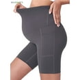 thumbnail image 2 of BadPiggies Women's Maternity Yoga Shorts Bike Shorts Over The Belly Bump Workout Running Active Athletic Short Pants with Pockets, 2 of 3