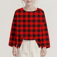 thumbnail image 4 of HAiming Plaid Sweatshirts for Kids Long Sleeve Crew Neck Loose Casual Pullover Shirts Fall Winter Outdoors Sweater, 4 of 9