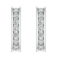 thumbnail image 2 of 14K White Gold Hoop Huggies Channel Set Diamond Earrings (I1-I2 Clarity, 1/2 carat), 2 of 4