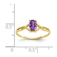 thumbnail image 4 of 10K Yellow Gold Ring Band with Stones (02) February Amethyst Oval Purple, Size 9, 4 of 5