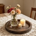 thumbnail image 5 of WLGJL Candle Plate Holder Tray: Round White Wood Decorative Tray Decor - Rustic Farmhouse Coffee Table Decor - Tealight Pillar Trays for Home Decor （Distressed）, 5 of 8