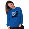 thumbnail image 3 of Swipe You Right Off Your Feet Dating Unisex Plus Fleece Graphic Sweatshirt Brisco Brands 2X, 3 of 5