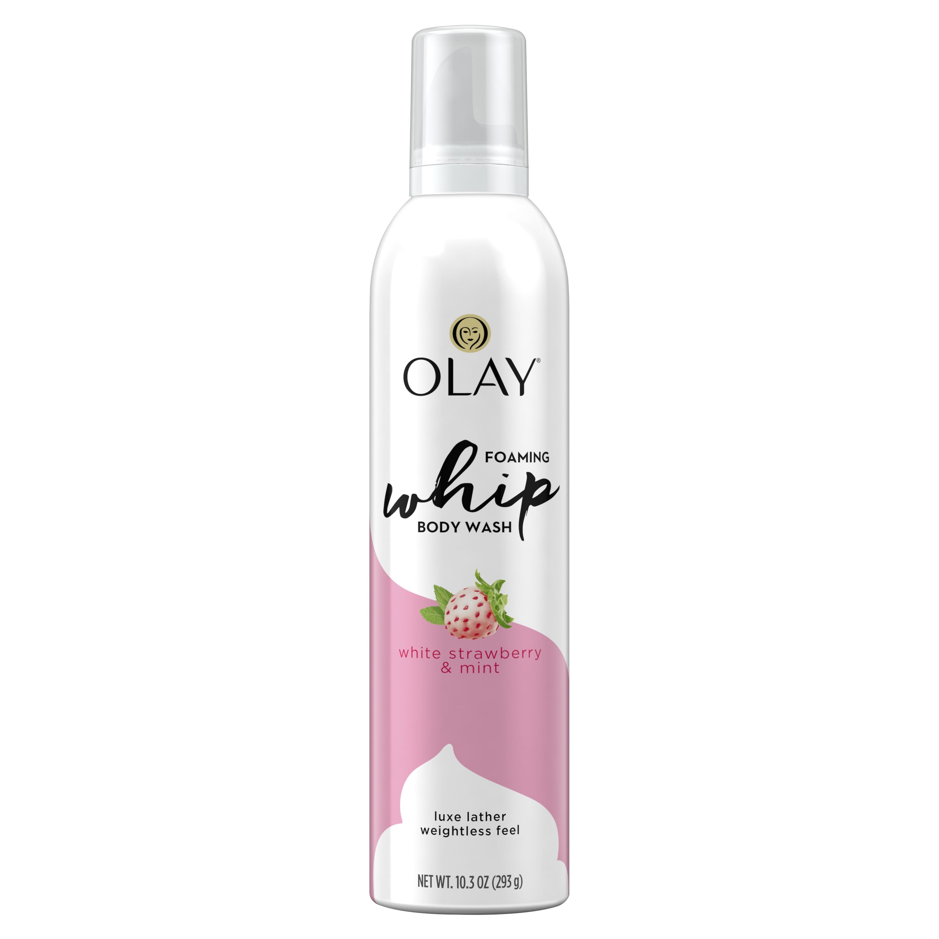 Olay White Strawberry and Mint Scent Foaming Whip Body Wash for Women, 10.3 oz