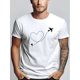 thumbnail image 1 of Camiseta informal de verano para hombre con estampado de avión y corazón. Cuello redondo, manga corta, tejido elástico, lavable a máquina., 1 of 5