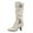 Beige, variant on PEASKJP Womens Fashion Boots Mid Calf Chunky Heels Patent Leather Boots,Black 41