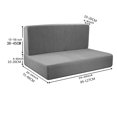 thumbnail image 2 of Plus Size Light Grey Polyester RV Dinette Cushion Covers - Elastic All-inclusive Split Design for Camper Van Car Bench Seats, Machine Washable Sofa Slipcovers with 1 Backrest Cover & 1 Bench Cover, 2 of 6