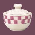 thumbnail image 2 of Sugar Bowl Red/White Checkmate Stoneware Handpainted | Renovator's Supply, 2 of 3
