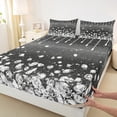 thumbnail image 3 of Homewish Geometric Ombre Stripes Queen Sheet Sets,Chic Silver Diamond Flat Sheet,Dreamy Black Silver Queen Fitted Sheet For Girl Teens,Luxury Bedroom Decor,4-Piece, 3 of 7