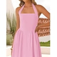 thumbnail image 4 of Vestido ZESICA vestido midi halter sin mangas de verano rosa para mujer, 4 of 6