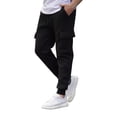 thumbnail image 3 of Chiccall Mens Cargo Sweatpants 5 Pockets Casual Fleece Wide Leg Sweatpant Baggy Elastic Waist Drawstring Workout Jogger, 3 of 8