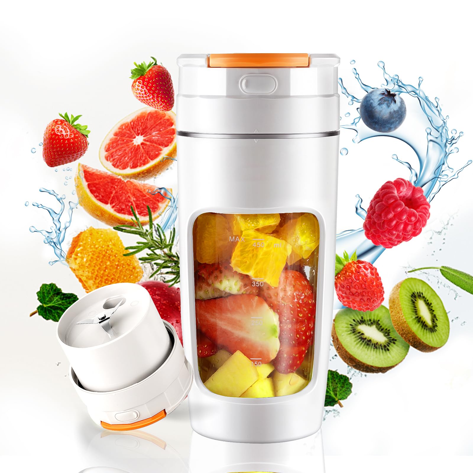 Portable Blender, 20oz Smoothie Blender Cup with rechargeable Battery, Crushable Ice, Suitable for Shakes and Smoothies, Suitable for Travel, Sports, Camping and Fitness