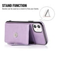 thumbnail image 3 of Dteck Case for Apple iPhone 12 mini 5.4-inch,Luxury Leather Wallet Case Magnetic Flip Card Holder Slots Back Protective Kickstand Phone Cover with Shoulder Strap (about 1.4m),Lightpurple, 3 of 5