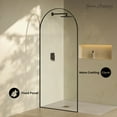 thumbnail image 2 of Porte 34 x 76 Framed Fixed 3/8 in. (10mm) Clear Tempered Glass Shower Door with Black Matte Frame, 2 of 6