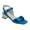 Blue, variant on XYD Women Crystal Buckled Ankle Strap Sandals Strappy Open Toe Low Block Heels Charming Prom Dressy Shoes Size 7 Green