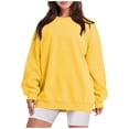 thumbnail image 2 of Resicozy Oversized Sweatshirt for Women Crewneck Long Sleeve Pullover Hoodies Tops Fall Fashion Clothes Yellow M, 2 of 5