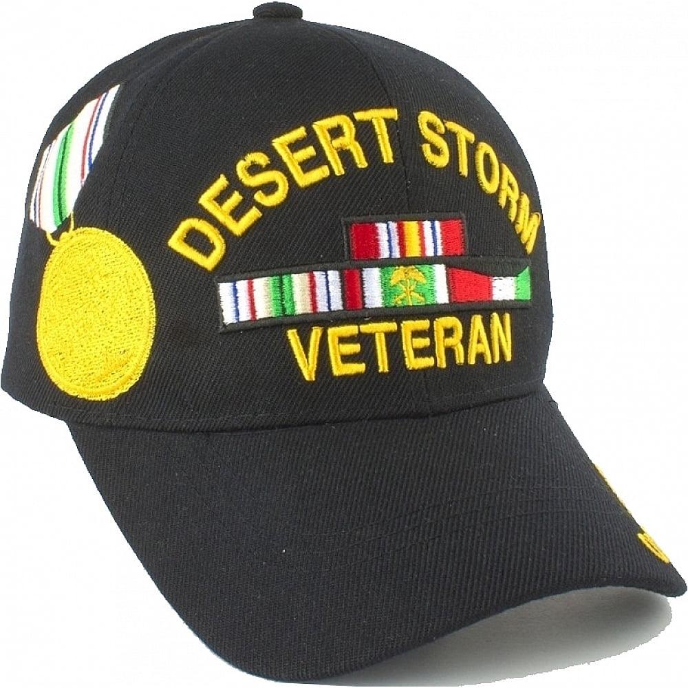 Cultural Exchange Desert Storm Veteran Ribbons with Medal Mens Cap