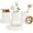 Ceramic White, variant on Ceramic Bathroom Accessories Set, 4 Pcs-Includes Lotion Soap Dispenser, Toothbrush Holder, Vanity Tray, and Tumbler, Modern Bathroom Decor Organizer with Soap Dish, Apothecary Jar