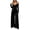 Black, variant on Iyufng Women's Off The Shoulder Strap Wrap V‑Neck Long Sleeve High Waist Casual Wide Leg Jumpsuits
