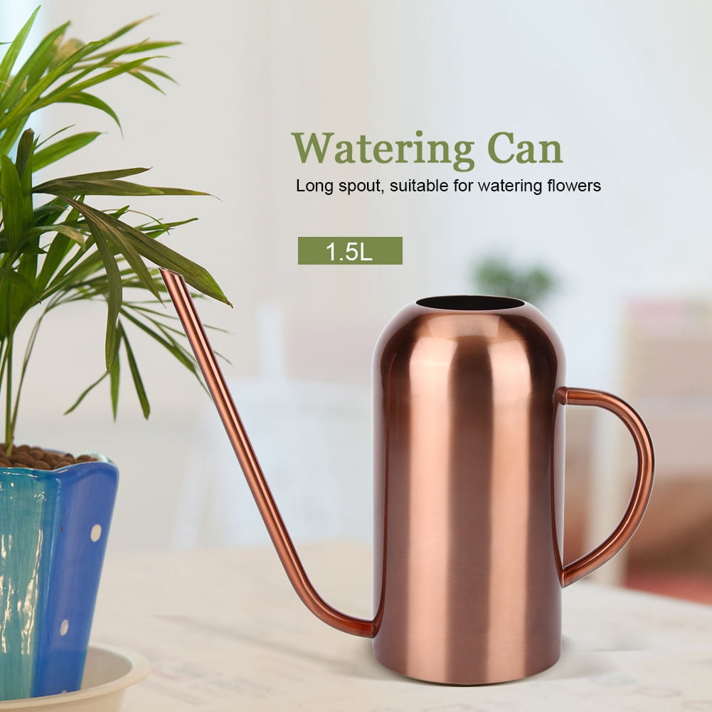 LAZIOEGR 1.5L (50.7 oz) Stainless Steel Watering Can Sprinkle Pot Long Mouth For Garden Flowers Plants