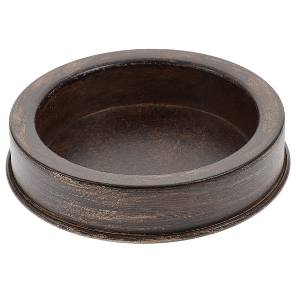 Soimiss Decorative Vintage Metal Candle Plate Brown Candle Stand for Relaxing Atmosphere