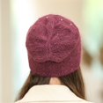 thumbnail image 5 of IDALL Beanie Skull Cap Women Elegant Trendy Warm Chunky Soft Stretch Cable Knit Winter Hat With Pearl Beaded Trim Hat Warm Cap Hats for Women Hot Pink One Size, 5 of 5