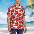 thumbnail image 3 of Balery Rose Flowers Camisas hawaianas de manga corta para hombre, camisas playeras de corte holgado, camisas de vacaciones con botones,X-Large, 3 of 7