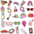 thumbnail image 5 of Lindas pegatinas cosméticas para botellas de agua de color rosa, pegatinas de maquillaje de moda para niña, para teléfono portátil, computadora, guitarra, monopatín, espejo de equipaje para adolescent, 5 of 5