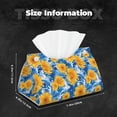 thumbnail image 6 of Lsque Ocean Wave Sunflower Printed Long Tissue Box Cover Holder, Facial Paper Organizer Dispenser,Triangle with Bottom Belt, PVC Leather Decorative Organizer, 6 of 9