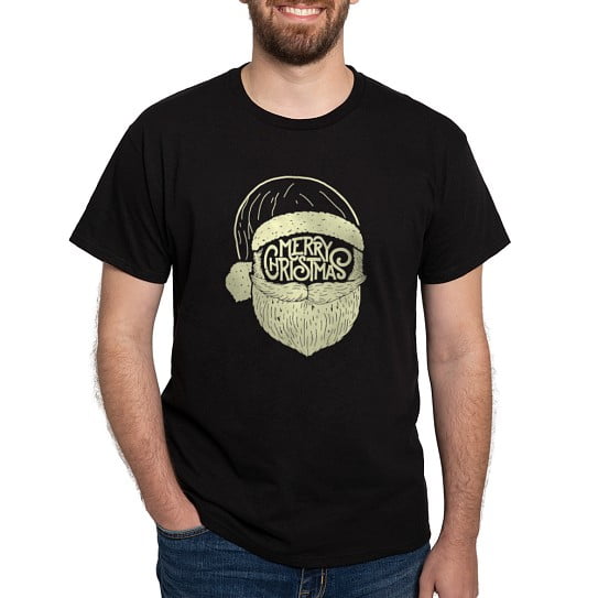 CafePress - Merry Christmas Santa Dark T Shirt - Men's Classic Cotton T-Shirts