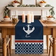 thumbnail image 2 of Table Runner 36 Inches Long for Kitchen Dining, Navy Blue Coastal Dresser Scarf Farmhouse, Dining Table Decorations for Wedding/Parties, Nautical Ocean Sea Anchor Abstract Art 13 x 36 In, 2 of 8