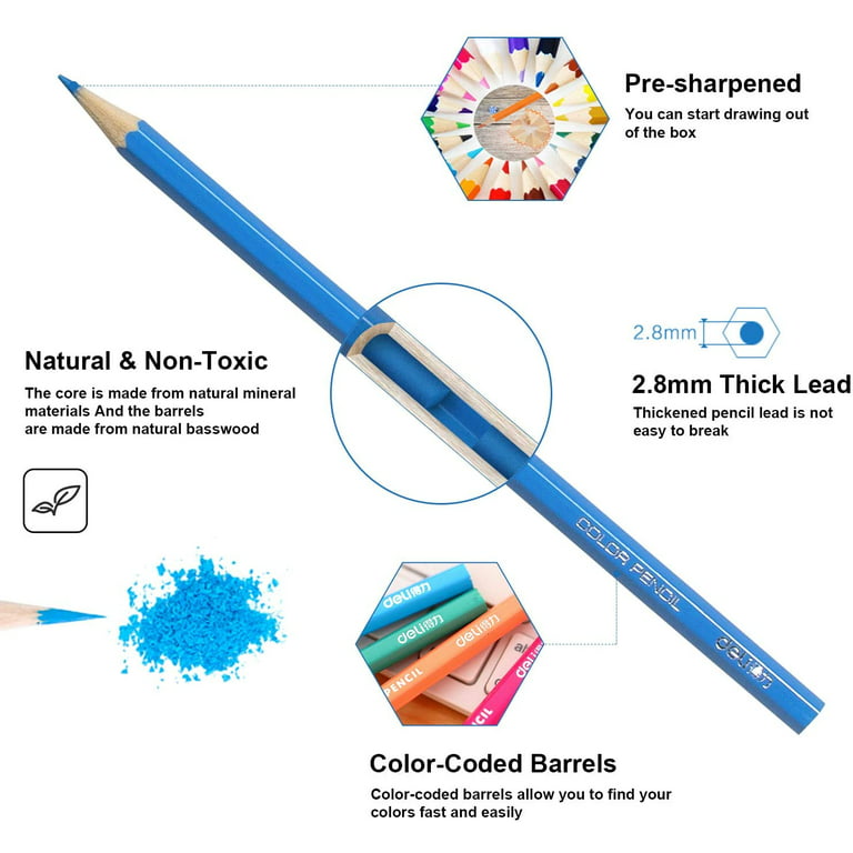 Zerodis Art Pencils, Presharpened Colored Pencils Assorted for Family (48  Colors)