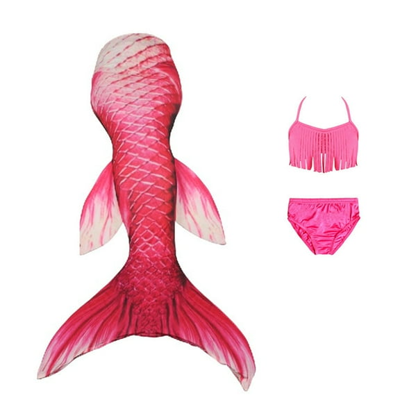 Wenchoice Red Scales Fish Tail 3 Pieces Swimming Suit 1 XXL(9-10Y)