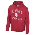 thumbnail image 2 of Men's Colosseum Crimson Oklahoma Sooners Big & Tall Cap E-Tan Pullover Hoodie, 2 of 3