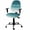 Turquoise, variant on Teal Turquoise Ombre 2 Pieces Computer Office Chair Covers Set,Stretchable Desk Rotating Chair Seat Cushion Slipcover Back Covers,Modern Abstract Gradient Lines Slipcover Back Covers Protectors Cover