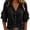02# Black, variant on Women Linen Tops Cotton Loose Fit Button Detail Ruffle Sleeve Blouse Western Shirt Casual Summer Beach Vacation Tunic S-3XL