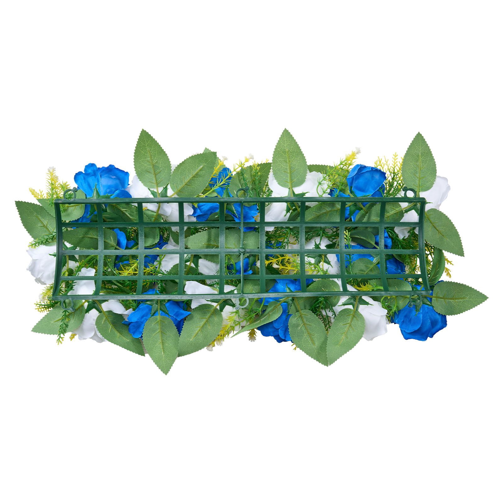 10-Pack Artificial Floral Centerpieces 19.7x8.7x4.7 Inch, Blue & White Roses, for Wedding Party Table Decor