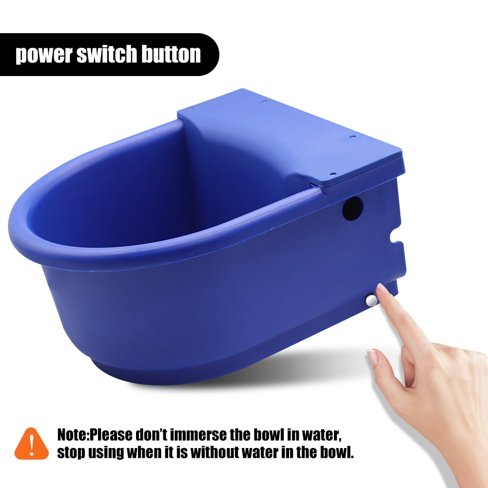 Automatic Heated Dog Waterer Bowl Feeder Constant Temperature Dispenser 3L Outdoor Thermal Bowl with Float Ball Valves for Pet Dog Horse Cattle Goat Sheep (Blue)