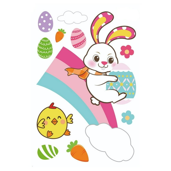Window Cling Decor Bunny Easter Window Clings Stickers for Window Pane