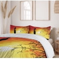 thumbnail image 6 of Ambesonne Local Duvet Cover Sets, Lady in Sunset Savannah Art, 2-King, Orange Black, 6 of 7