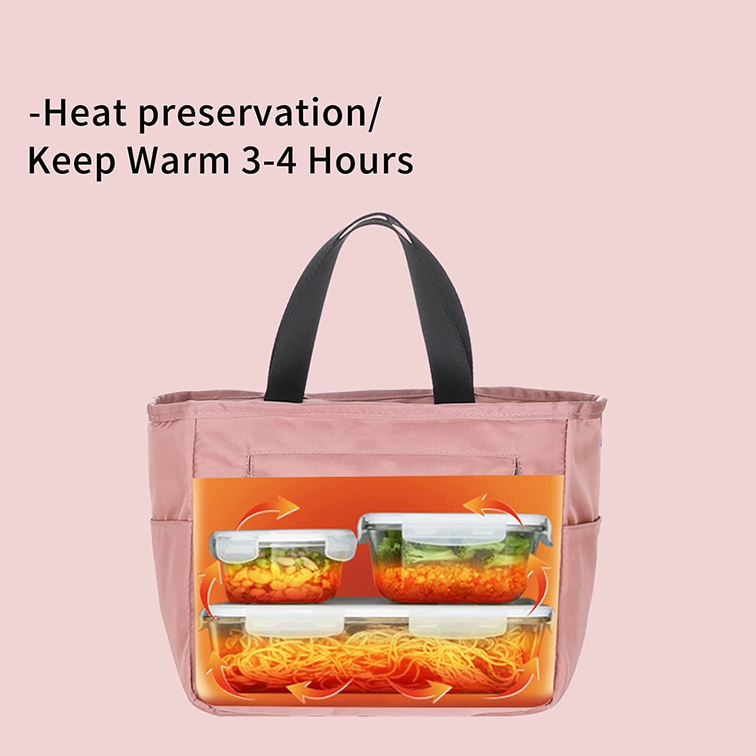 Sac à Déjeuner Femme En Néoprène - Motif Floral, Bandoulière, Compartiment Séparé - Pour Bureau, école, Pique-nique - Isotherme