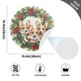 thumbnail image 2 of Ryvnso Corgi Dogs Christmas Wreath Round Plate Mats Dining Table Placemat Set of 4 for Holiday Decoration, 2 of 7