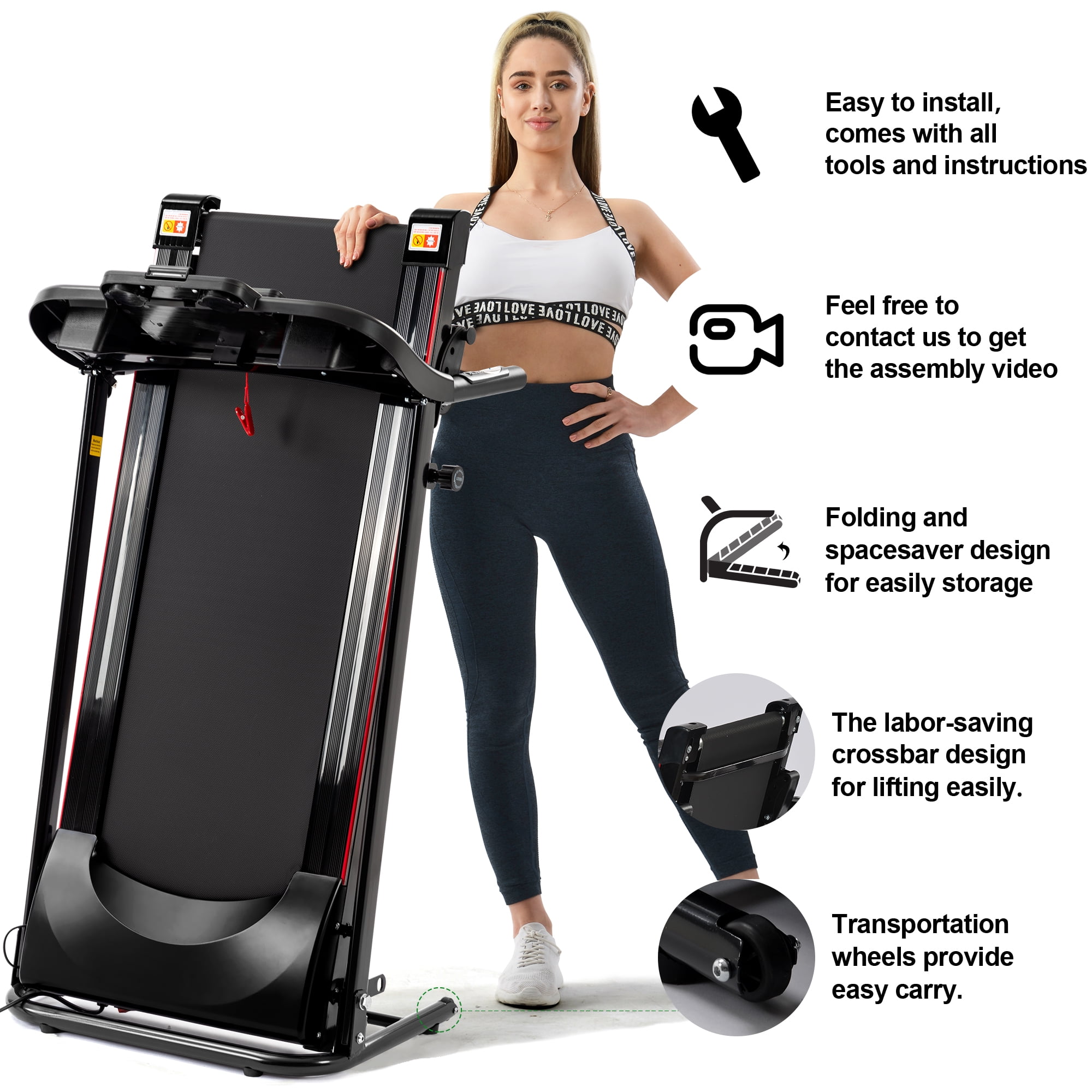 NEW Folding Manual Treadmill Portable Running Home Fitness Walking Machine Sport 