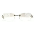 thumbnail image 2 of Womens Rhinestone Star Jewel Rimless Designer Sunglasses Silver White - Clear, 2 of 4