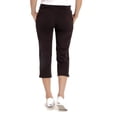 thumbnail image 2 of Eddie Bauer Women's Stretch Soft Cotton Blend Elastic Waistband Capri Pants (Black, L), 2 of 2