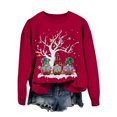 thumbnail image 5 of Wxolcjlv Womens Christmas Print Sweatshirt Crew Neck Cut Winter Streetwear Sweatshirts, 5 of 6